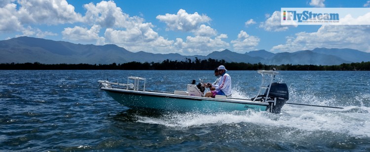 A capable flats boat with a poling platform is essential for fishing Hinchinbrook.