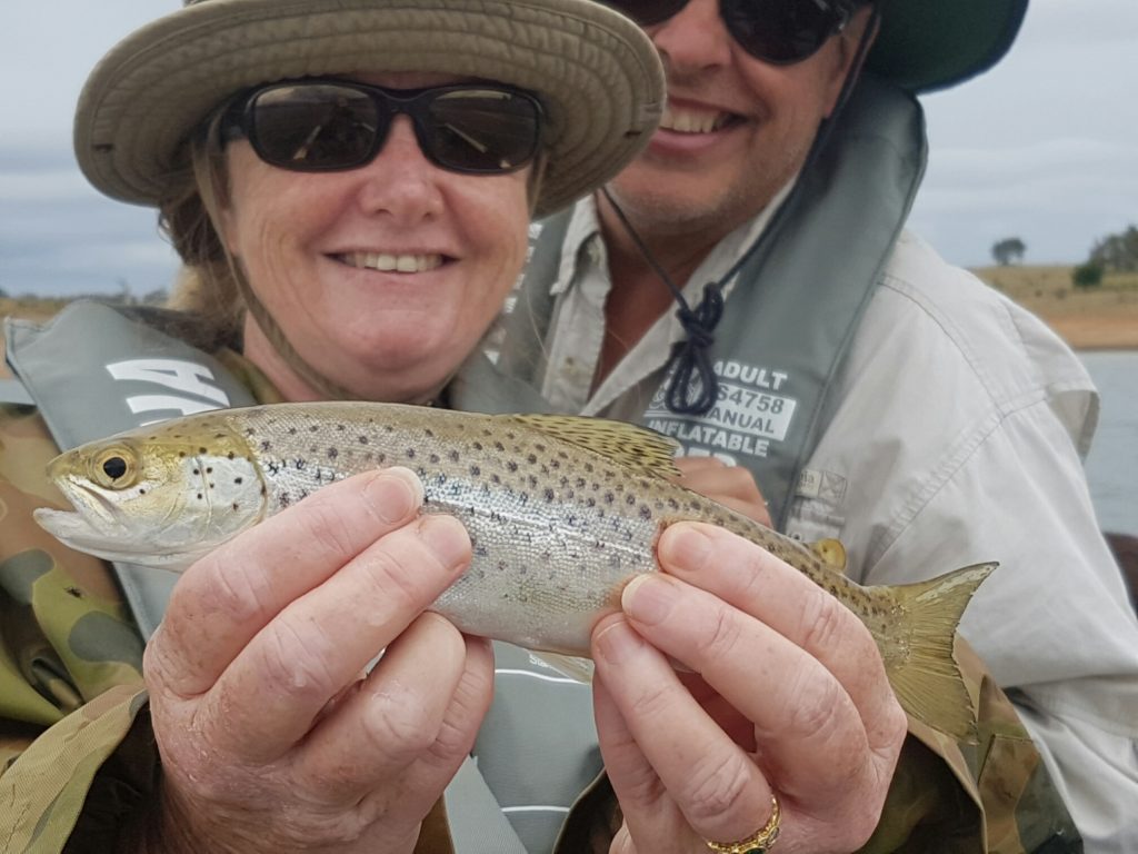 Lyn's first fish from the boat