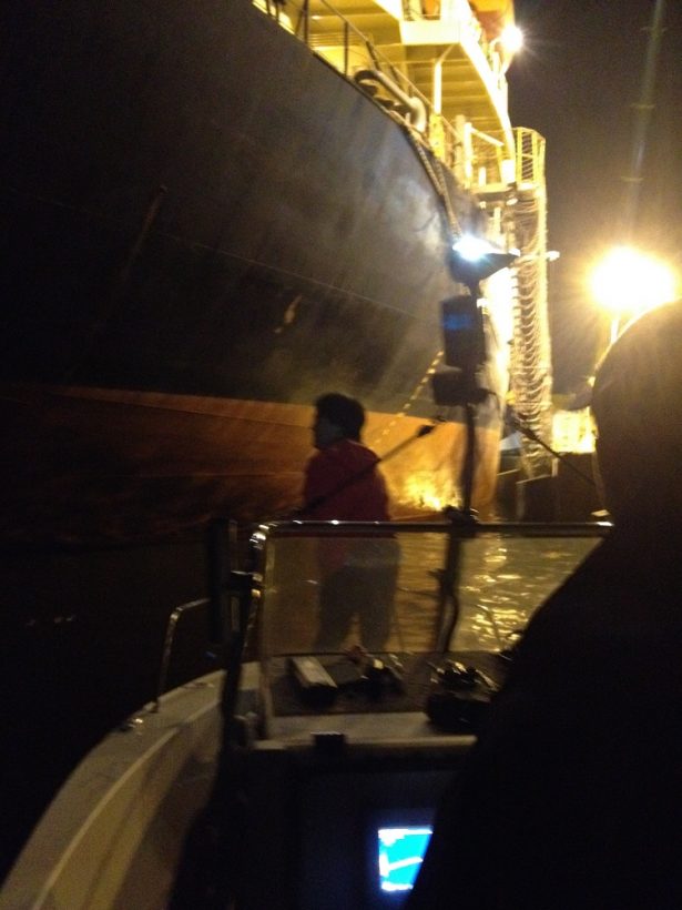 Late night sea bass session under ships being loaded - surreal! 
